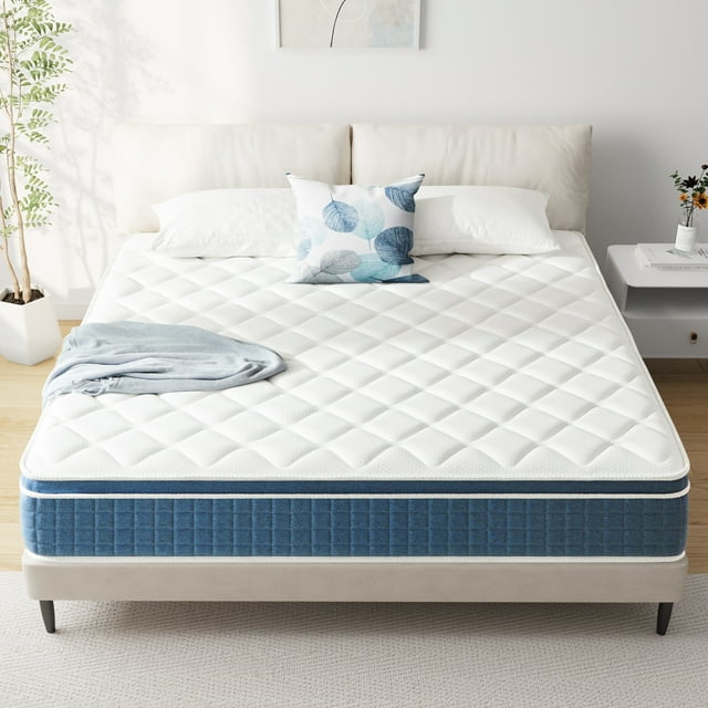 Queen Mattress,Potctz 12" Medium Plush Hybrid Innerspring Mattress and