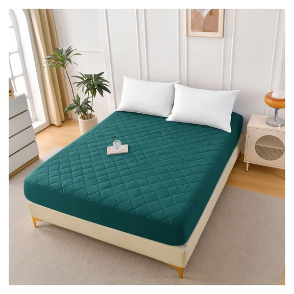 Queen Mattress Protector, Grid Ultrasonic Waterproof Bed Cover - Hypoallergenic Cooling Fitted Sheet Protector, 18 Inch Pocket, Dust Mite Proof