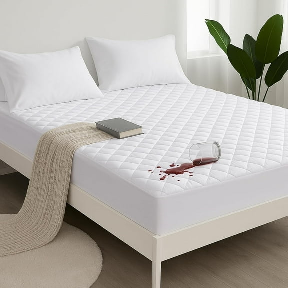 Waterproof Mattress Protector Queen Size Cooling Mattress Cover Breathable Noiseless Washable Bed Pad