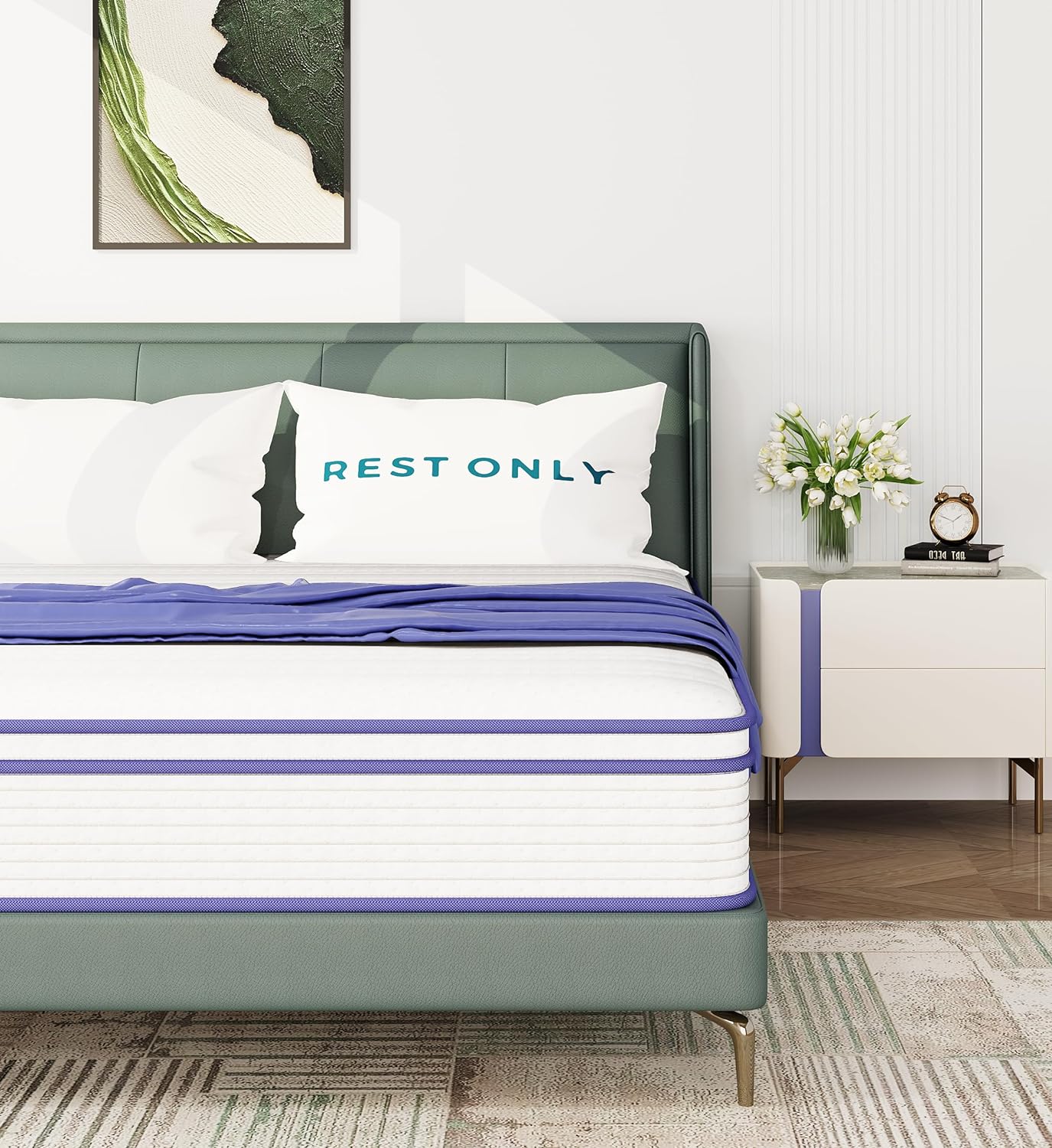 Queen Mattress, REST ONLY 10 Inch Hybrid Mattress with Gel Memory Foam