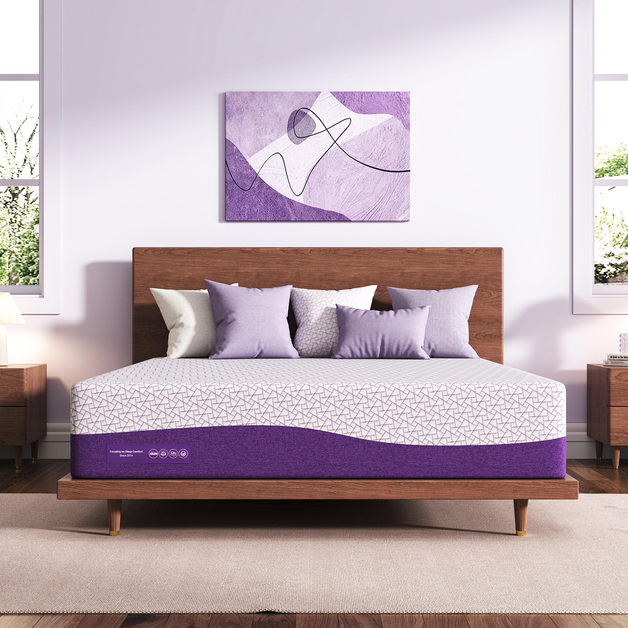 Queen Mattress, Waykar 10 inch Cooling-Gel Memory Foam Mattress ...