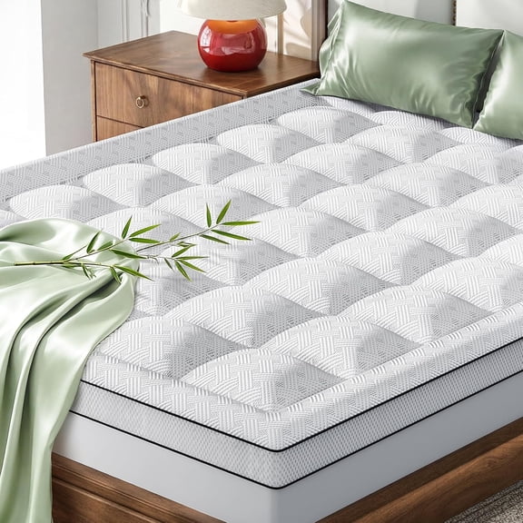 Queen Mattress Topper Thick Pillow Top Mattress Pad Bed Cover | Cloud-Like Soft Bed Topper, Breathable Side, Shredded Memory Foam Filling, Pressure Relief for Better Sleep, 21" Deep Pocket