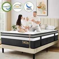 14 Inch Queen Mattress in a Box, Cooling Gel Memory Foam with Pocket Springs, Medium Firm Bed for Cool Sleep & Pressure Relief, Motion Isolation, CertiPUR-US Certified