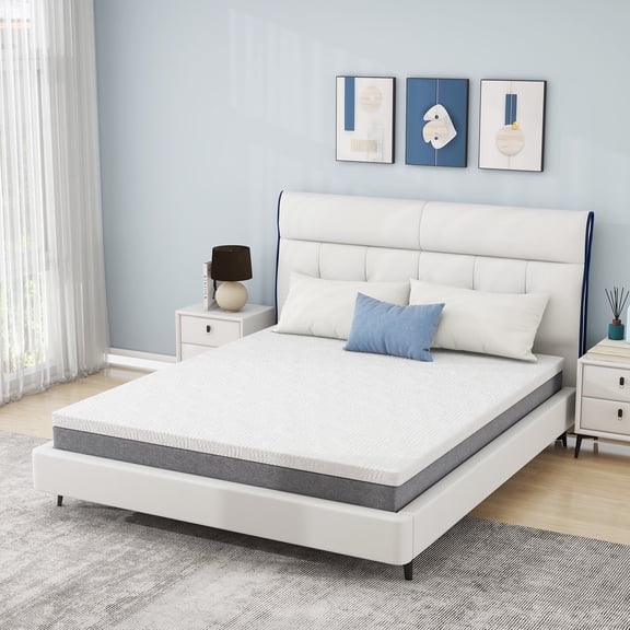 Queen Mattress topper, 2,3,4 inch Queen Gel Infused Mattress Topper, Memory Foam Mattress Pad, Soft, Blue