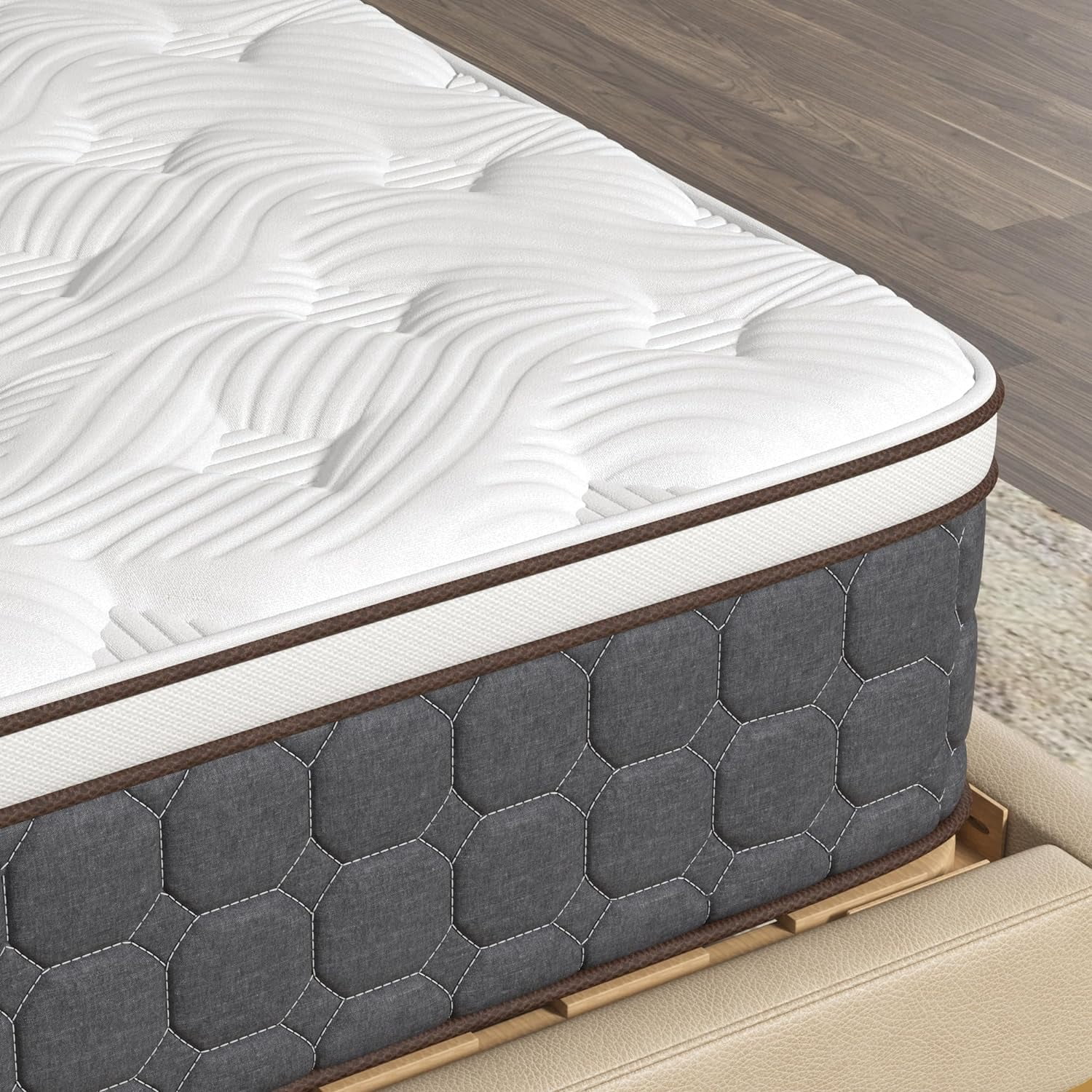 Queen Mattresses, 12 Inch Hybrid Queen Size Mattress, Queen Bed