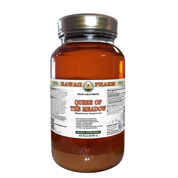 Queen Of The Meadow (Eupatorium Purpureum) Dry Herb Liquid Extract Tincture. Expertly Extracted by Trusted HawaiiPharm Brand. Absolutely Natural. Proudly made in USA. Tincture 32 Fl.Oz