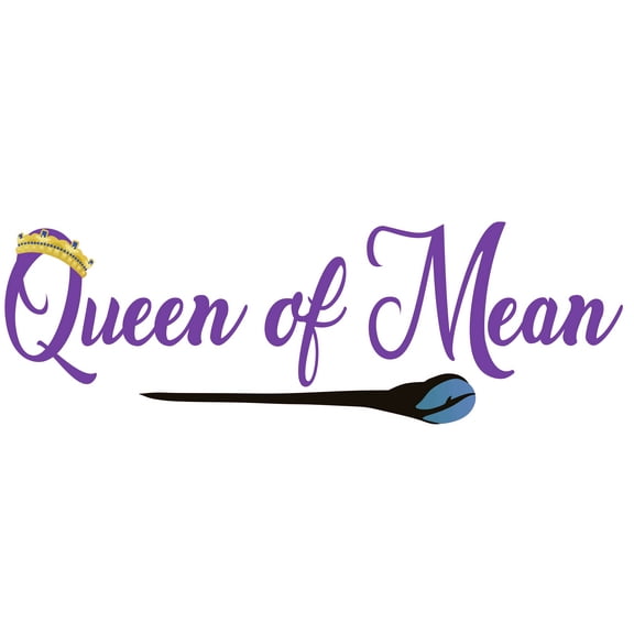 Queen of Mean Mal The Daughter of Malificent with Crown and Staff Art for Nursery Wall Decor - Movie Descendants Artwork Design Vinyl Wall Decal - Film About Villains Being Heroes Icon for Nursery an