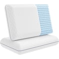 thumbnail image 1 of Queen Memory Foam Pillow 2-Pack Cooling Gel-Infused Orthopedic Pillow for Neck and Shoulder Support Firm Contoured Design with Removable Bamboo Viscose Cover, 1 of 6