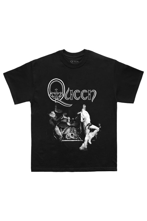 Queen Men's Black & White Performance T-Shirt Black Medium | Officially Licensed Merchandise