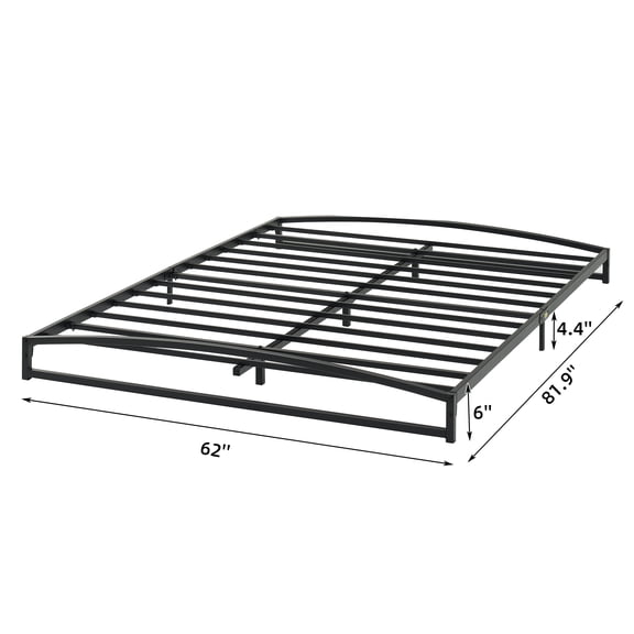 Queen Metal Platform Bed Frame – 6 Inch Low Profile, Heavy Duty Steel Slat Support – No Box Spring Needed – Easy Assembly, Noise Free – Black