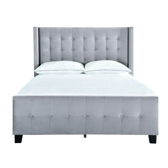Queen Modern Wing Bed in Dove