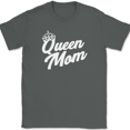 thumbnail image 1 of Queen Mom T-Shirt Funny Humor Mothers Day Gift Text Tee - Charcoal, L, 1 of 1