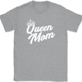 thumbnail image 1 of Queen Mom T-Shirt Funny Humor Mothers Day Gift Text Tee - Heather Grey, S, 1 of 1