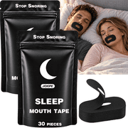 Mouth Tape for Sleeping - 60 Strips (1 Month Supply), Gentle Adhesion Black Strips, Snoring Relief & Nasal Breathing Aid for Yoga/Gym