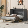 thumbnail image 1 of Queen Murphy Bed Cabinet,Murphy bed with Large Drawers,Murphy Bed Cabinet with USB and Charging Ports,Murphy Bed Queen Suit for Small Room,Gray, 1 of 9