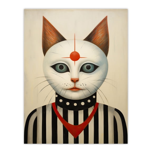 Queen Of All The Cats Futuristic Animal Portrait Surreal Oil Painting Unframed Wall Art Print Poster Home Decor Premium