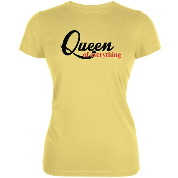 Queen Of Everything Yellow Juniors Soft T-Shirt - Medium