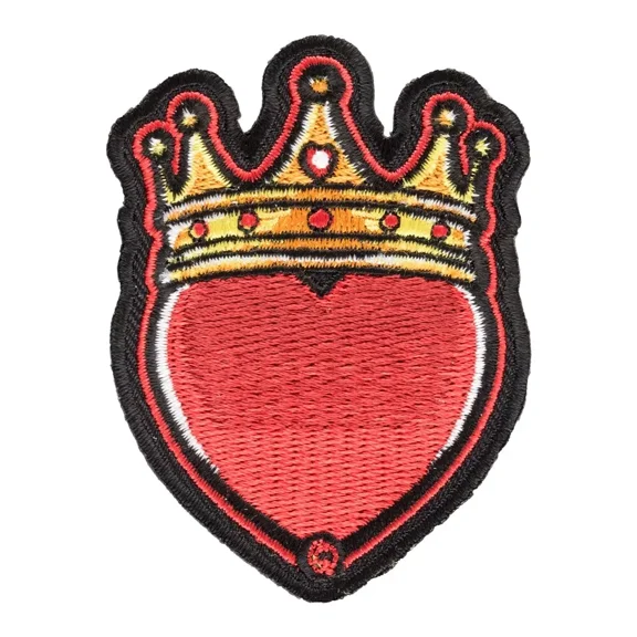 Queen Of Hearts Golden Crown Patch, Heart Patches