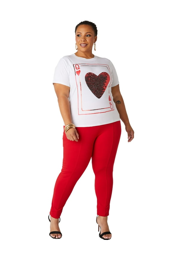 Queen Of Hearts Graphic Tee, White, Size 10/12