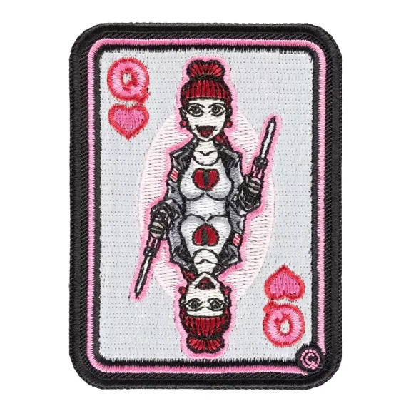 Queen Of Hearts Lady Biker Card Patch, Gambling Patches