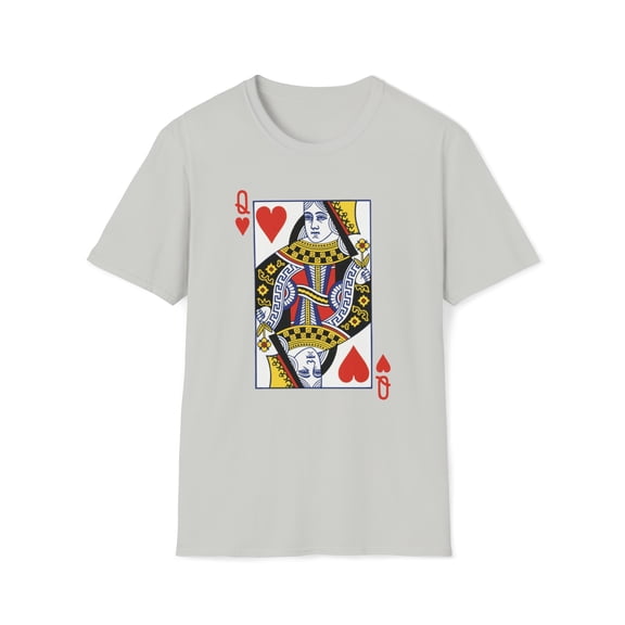 Queen Of Hearts Playing Card, Gildan Unisex T-Shirt, Graphic Shirt, S-3XL