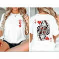 thumbnail image 1 of Queen Of Hearts Print Tshirt Playing Card Graphic Tees Shirts White S-5XL Valentine Casual Trendy Classic Tops, 1 of 5