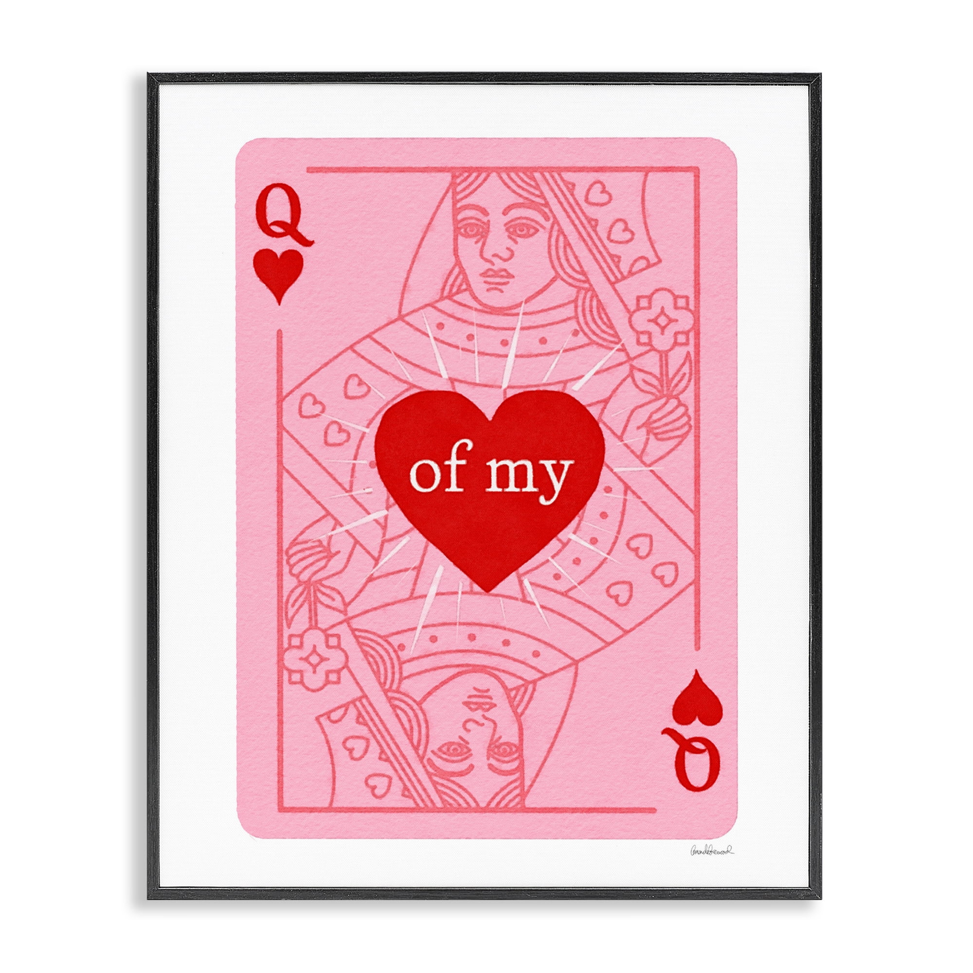 Queen Of My Heart Black Framed Giclee Art, design by Amanda Greenwood