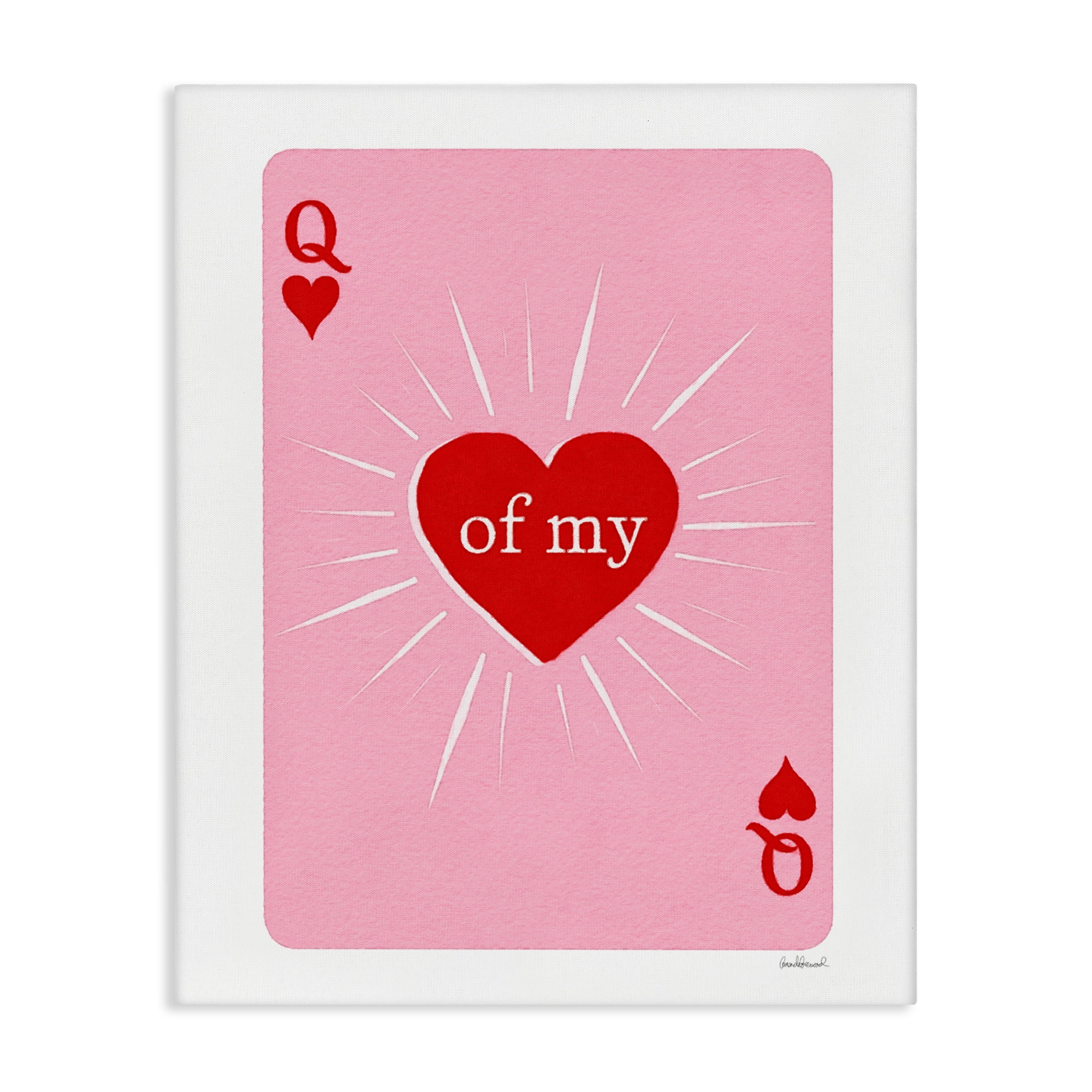Queen Of My Heart Card Canvas Wall Art, design by Amanda Greenwood