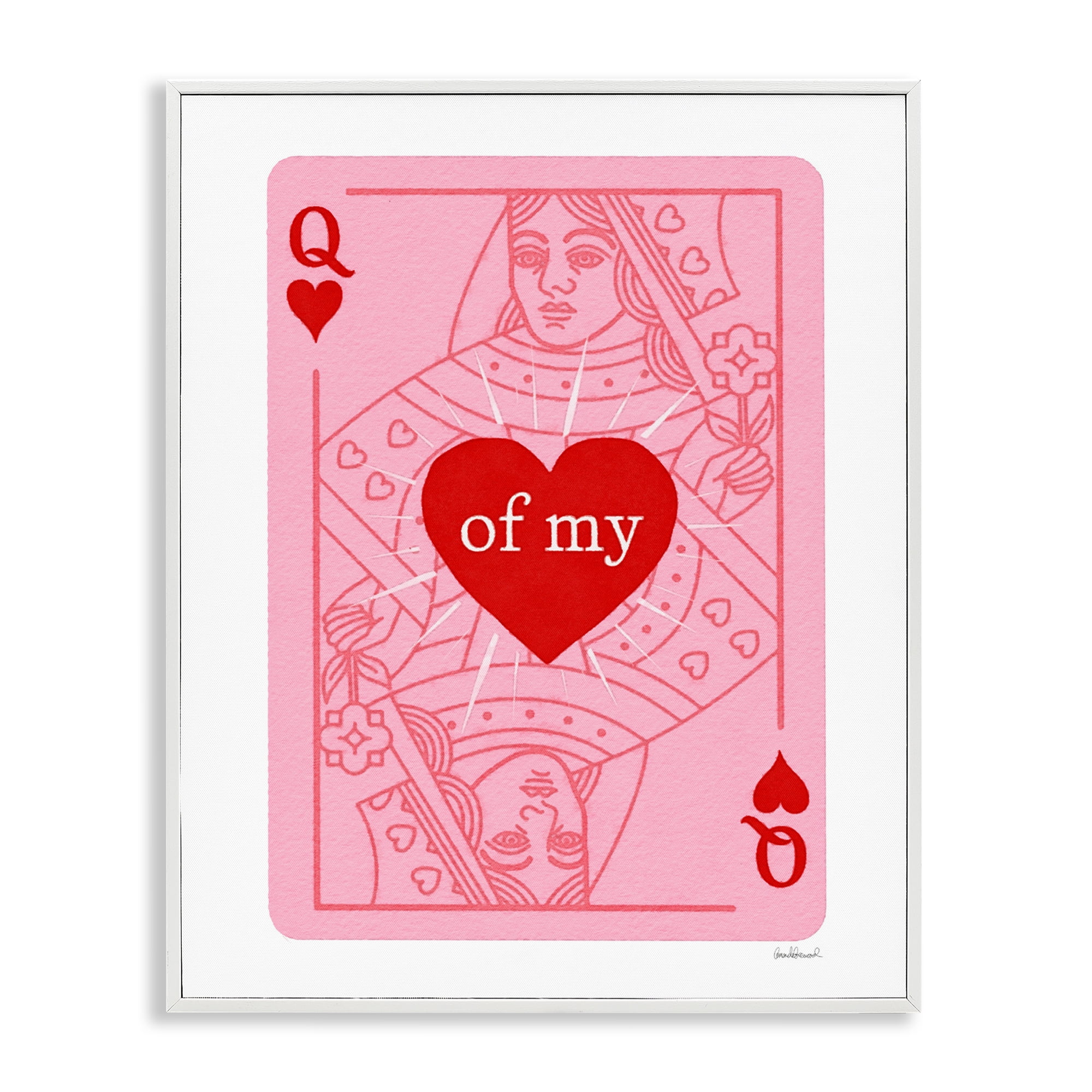 Queen Of My Heart White Framed Giclee Art, design by Amanda Greenwood
