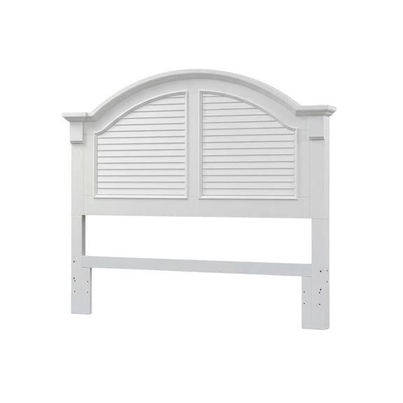 Queen Oyster White and Navy Panel Headboard in Solid Wood with Cottage Design