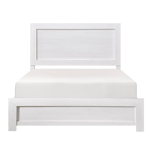 Queen Panel Bed - White Finish - Wooden Bedroom Furniture - Bed in a Box - Headboard/Footboard/Rails Included Box Spring Required + Queen + White + Bedroom + Bed Frame + Wood