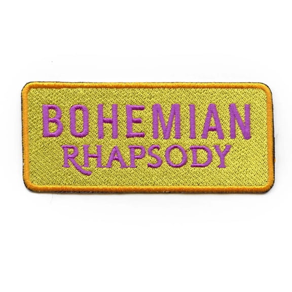 Queen Patch Bohemian Rhapsody new Official Yellow Embroidered woven iron on