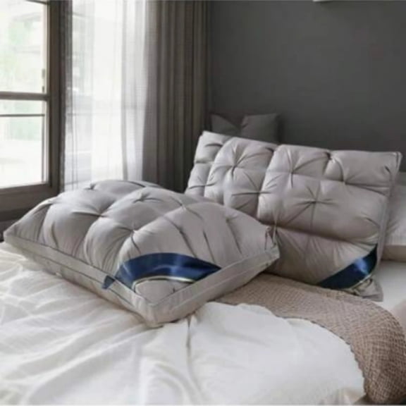 Queen Pillow 2-Piece Set - Fluffy Microfiber Filled (Down Alternative), Suitable for Side/Abdomen/Back Sleeping - Ideal as Mother's Day Gift