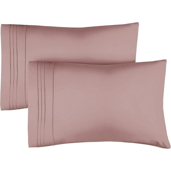 CGK Linens Ultra Soft & Comfy Pillowcases Set of 2 - Queen / Standard Size Hotel Quality Breathable 2-Piece Pillow Covers, Mauve