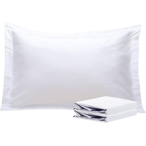 Queen Pillow Shams, Set of 2, 100% Brushed Microfiber, Soft and Cozy, Wrinkle, Fade, Stain Resistant (White, Queen)