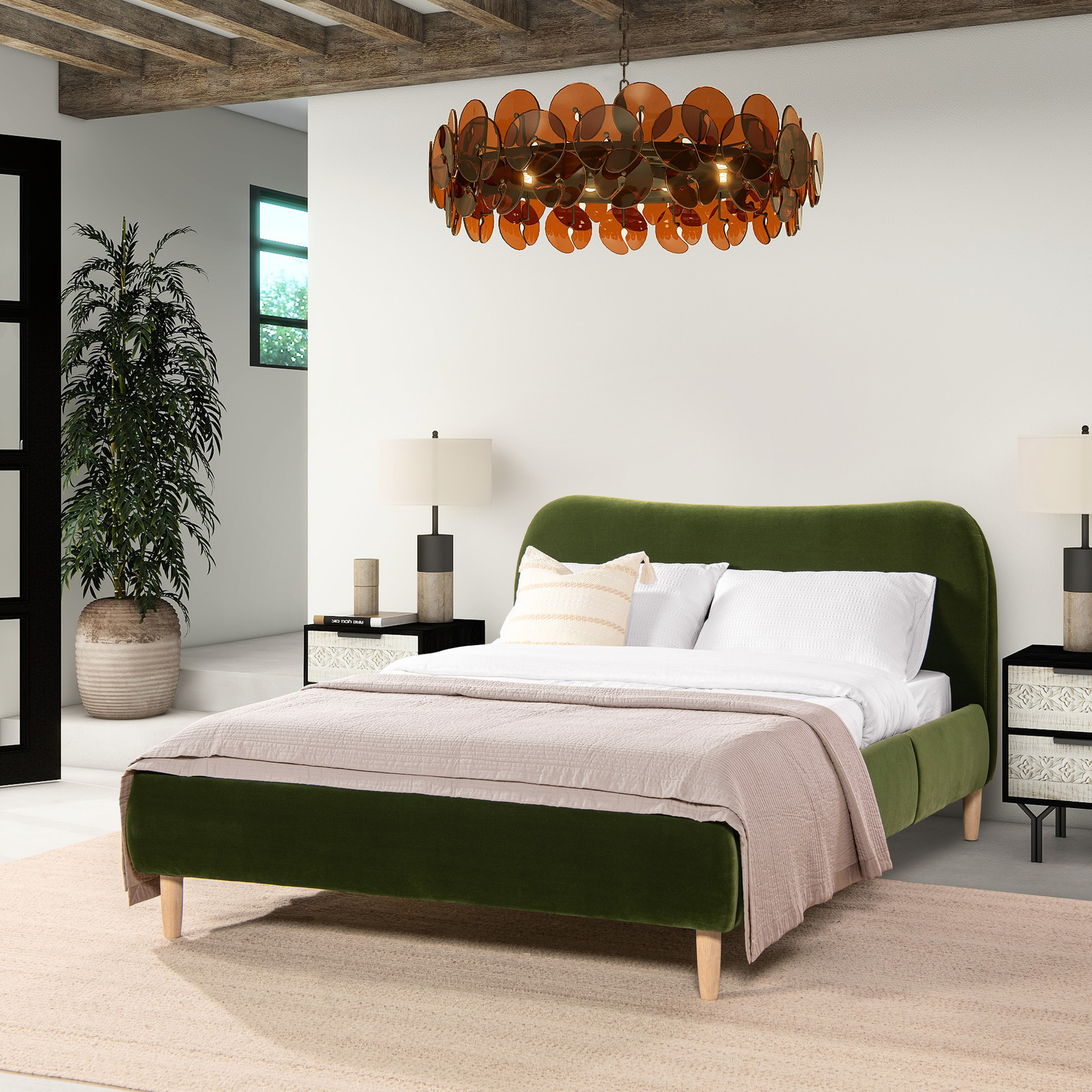 Picture Idea: Queen Platform Bed Eco Friendly Pine And Rubberwood