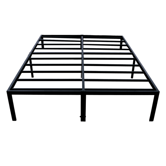 Queen Platform Bed Frame Steel Black - Heavy Duty Modern Foundation with Under Bed Storage, 2000 lb Capacity