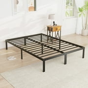 Queen Platform Bed Frame with Ample Storage Space, Sturdy Steel Slat Support, Heavy-Duty Construction, 14-Inch Height, No Box Spring Required