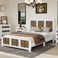 thumbnail image 1 of Queen Platform Bed Frame with Headboard & Footboard,Modern Wood Queen Size Bed Frame with Wood Slats Support,82.68"x61.81"x46.85",White, 1 of 8