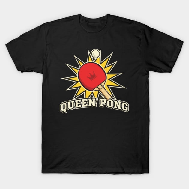 Queen Pong Table Tennis Champion Crown Paddle Ping Pong Player Unisex T-shirt, up to size 5XL
