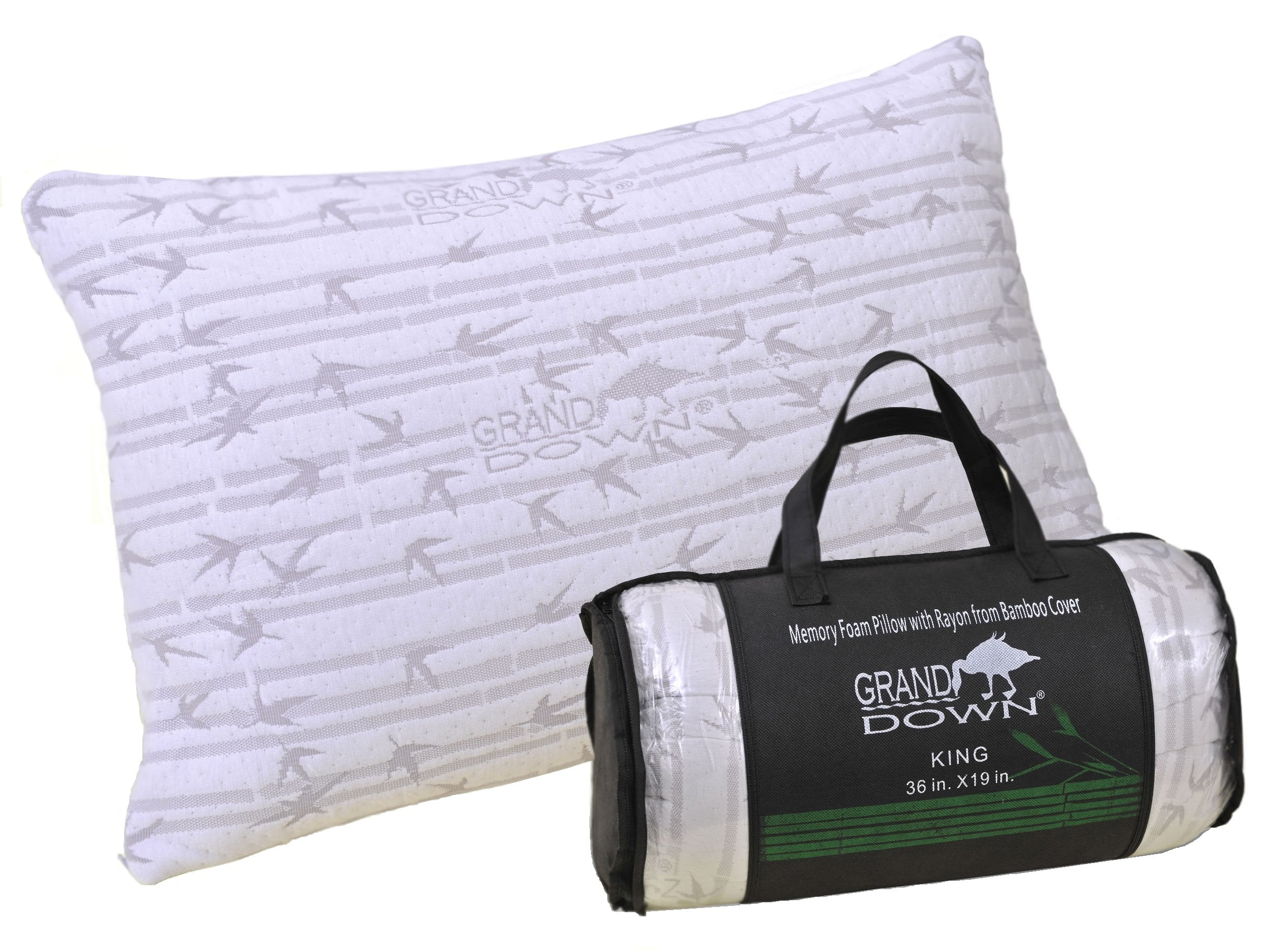 Queen Shredded Memory Foam Pillow with Bamboo Cover