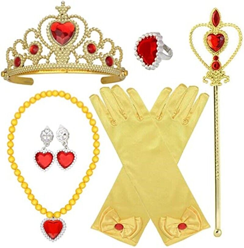 Queen Princess Belle Dress up Costume Party Accessories Gift set For