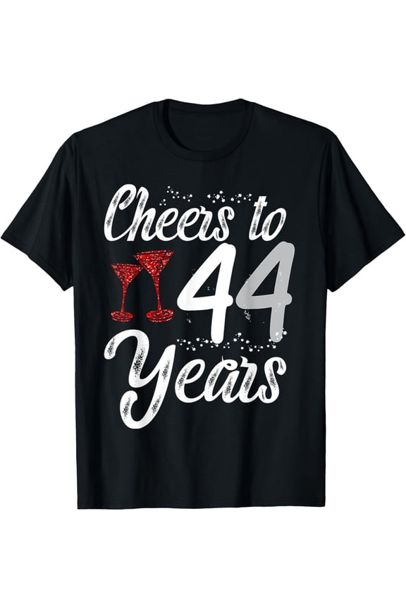 Queen Princess Cheers To 44 Years Old Happy Birthday T-Shirt