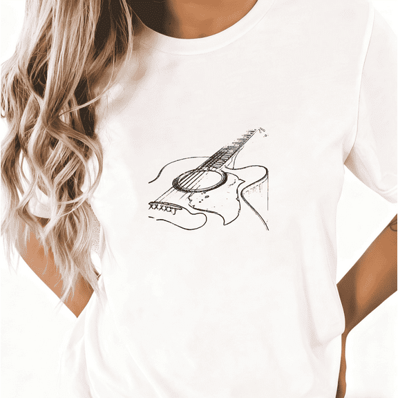 Queen Print Tshirt Graphic Tees Shirts White S-5XL 100 Cotton Black Guitar Design Rock Music Theme Gold Chain Necklace Edgy Style Tops