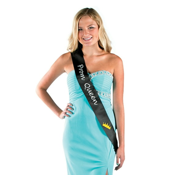 Queen Prom Sash Black - Apparel Accessories - 1 Piece