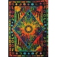 thumbnail image 1 of Queen Psychedelic Celestial Burning Sun Moon Planet Bohemian Tapestry Wall Hanging Dorm Decor Boho Tapestries Hippie Hippy Yellow Red tie dye Tapestry Beach Coverlet, 1 of 2