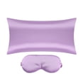 thumbnail image 1 of REGALWOVEN Satin Pillowcase Hidden Zipper with Sleep Eye Mask Queen Purple, 1 of 6