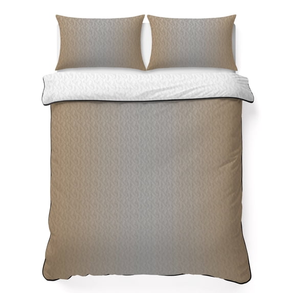 Queen Quilt Set 90''x96'', Beige Gray Ombre Lightweight Summer Bedspread Coverlet Set with 2 Pillow Shams, Modern Gradient Abstract Art Breathable All Season Quilt Bedding for Bedroom/Guest Room