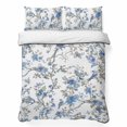 thumbnail image 1 of Queen Quilt Set 90''x96'', Blue Floral Birds Lightweight Summer Bedspread Coverlet Set with 2 Pillow Shams, Farmhouse Flowers Pastoral Breathable All Season Quilt Bedding for Bedroom/Guest Room, 1 of 9