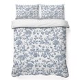 thumbnail image 1 of Queen Quilt Set 90''x96'', Blue Flower Lightweight Bedspread Coverlet Set with 2 Pillow Shams, Vintage Farmhouse Boho Leaf Spring Summer Breathable All Season Quilt Bedding for Bedroom/Guest Room, 1 of 9